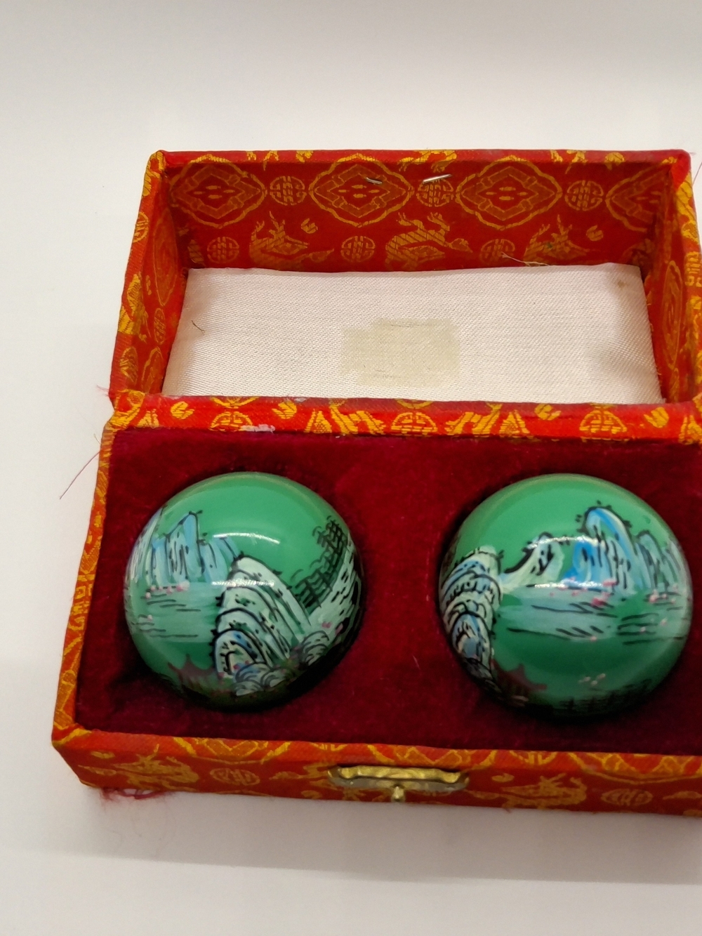 Rare Old Chiming Harmony Baoding Balls, Chinese Health Balls in Original Box - Picture 2 of 16